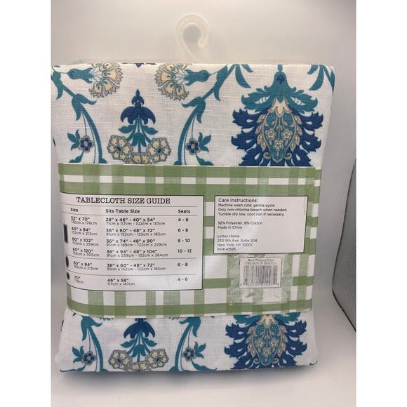 Lintex Home Collection Rectangle Ava Polycotton Tablecloth 60” x 102” - Picture 2 of 3